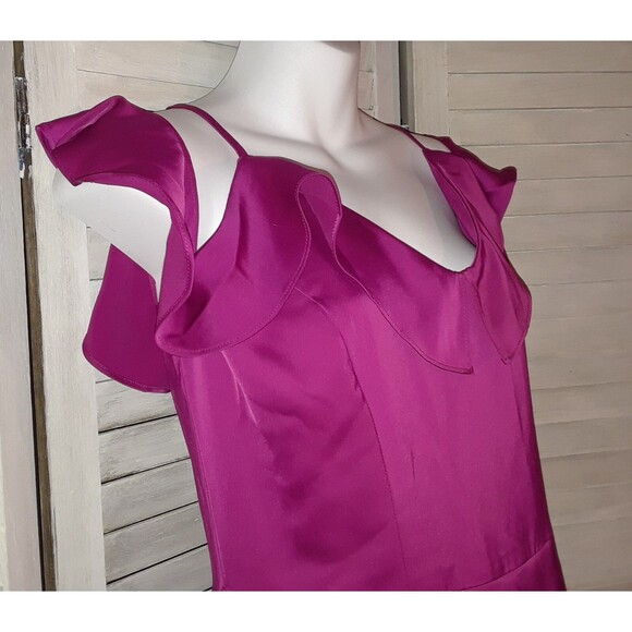 Just Fab Cold Shoulder Slip Dress Size Large Adjustable Straps Wedding Guest - Picture 3 of 12